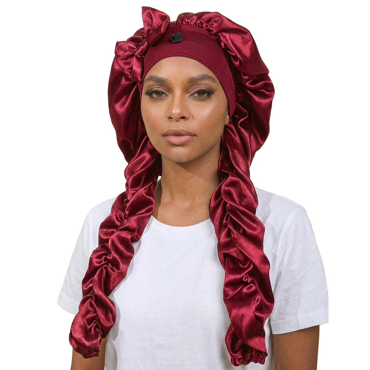 Satin Sleep Cap with Bow