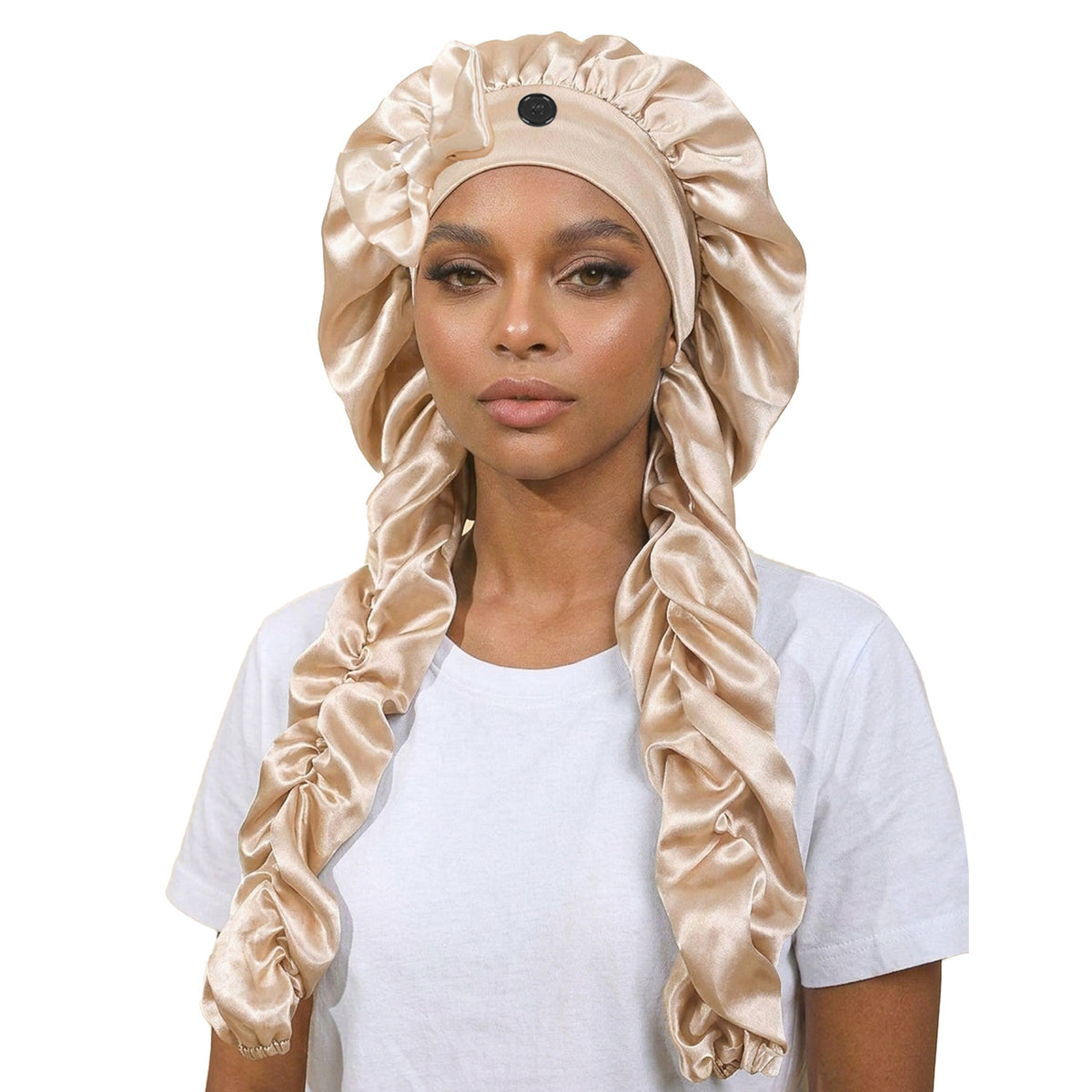 Satin Sleep Cap with Bow