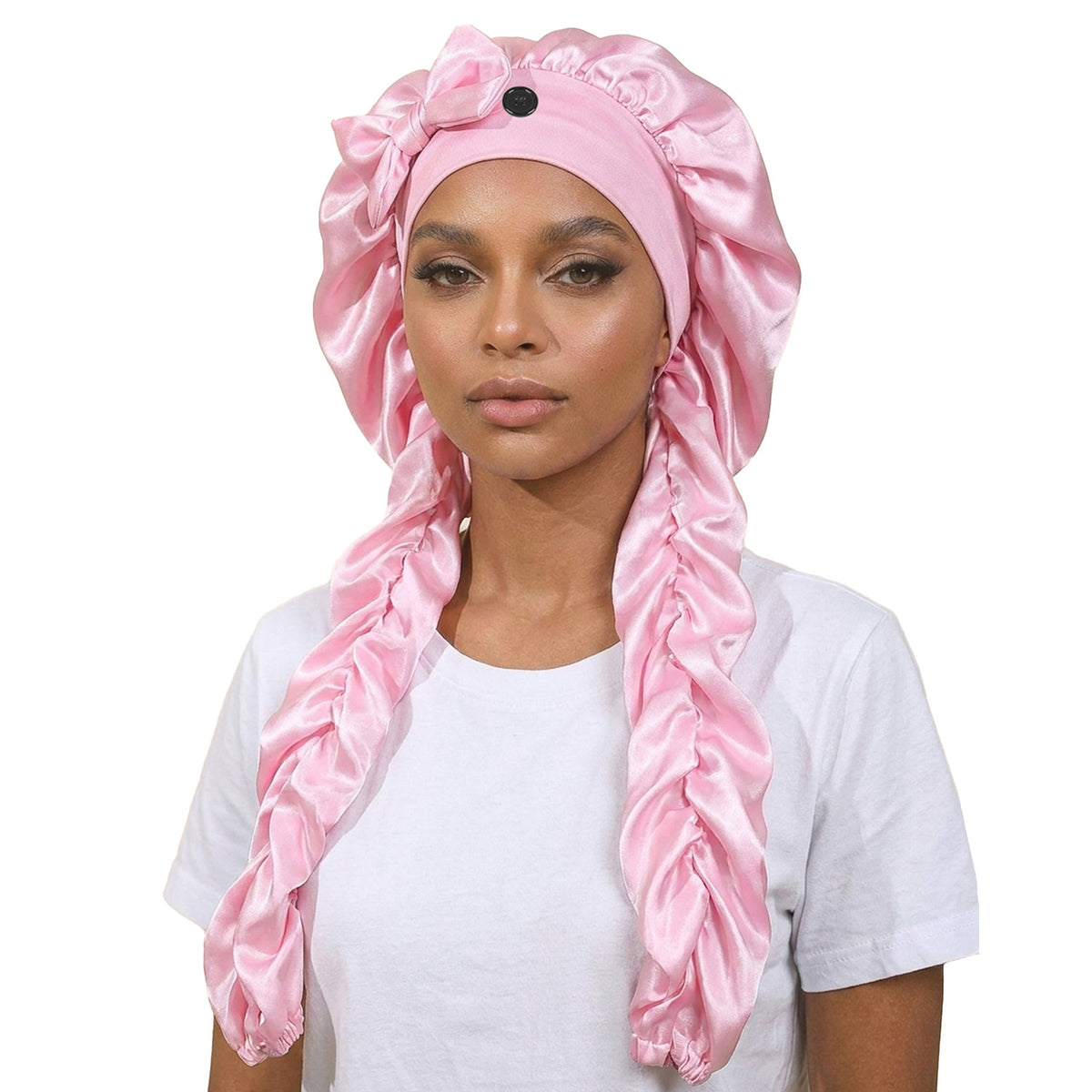 Satin Sleep Cap with Bow