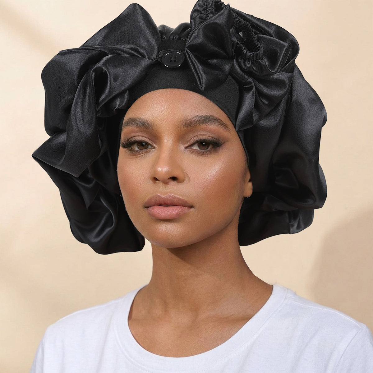 Satin Sleep Cap with Bow