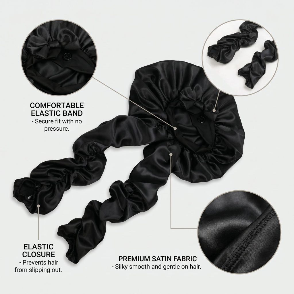 Satin Sleep Cap with Bow