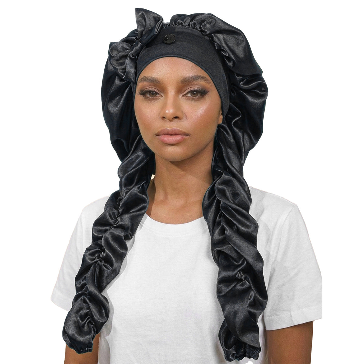 Satin Sleep Cap with Bow
