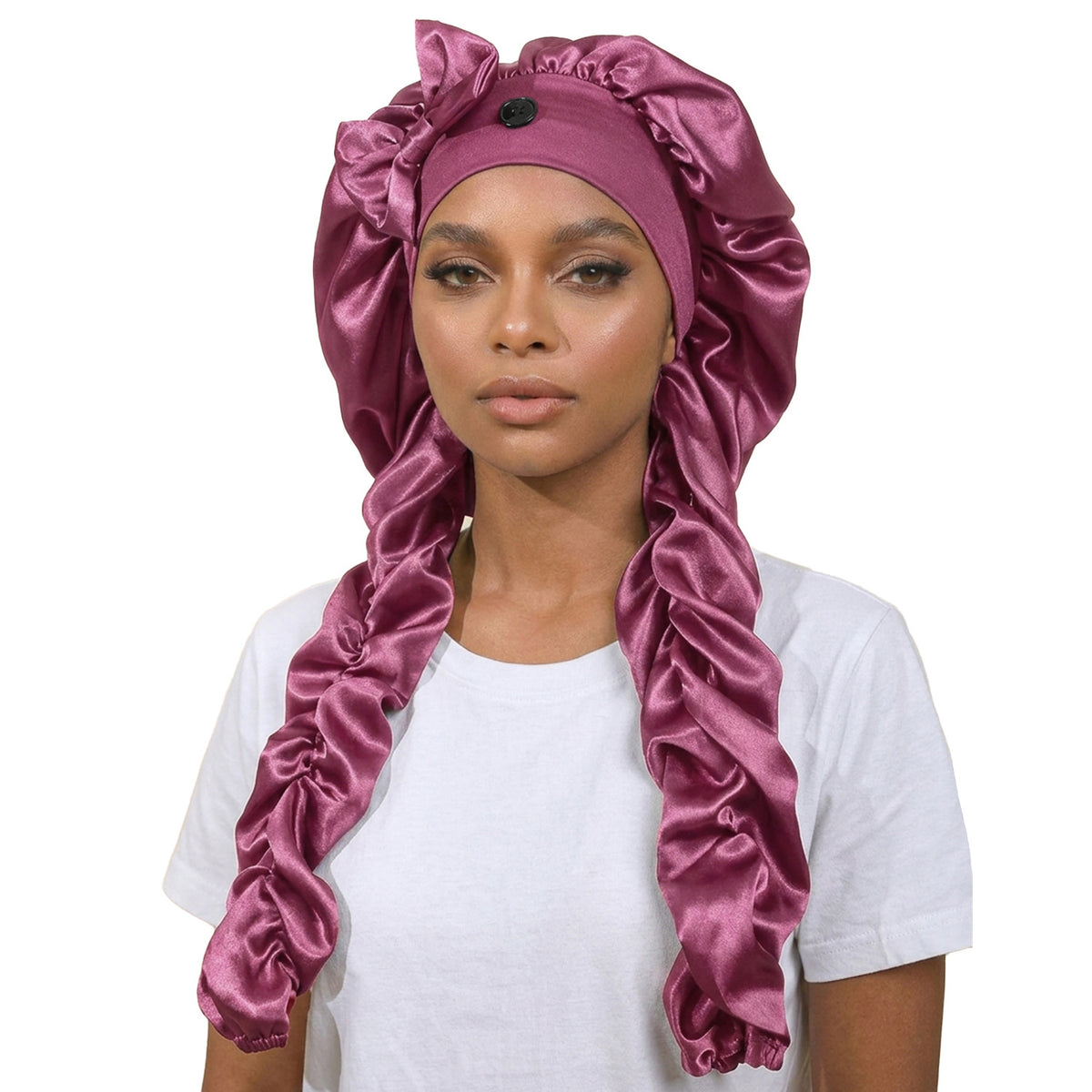 Satin Sleep Cap with Bow